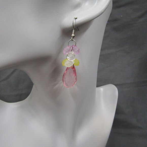 Dangle Drop Earring Womens Fashion Silver Tone Colorfull Boho Chic - Picture 4 of 6